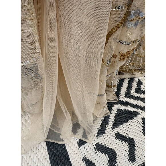 Mac Duggal Sequin Floral Beaded Sleeveless A-Line Gown Size 12 - Picture 10 of 13